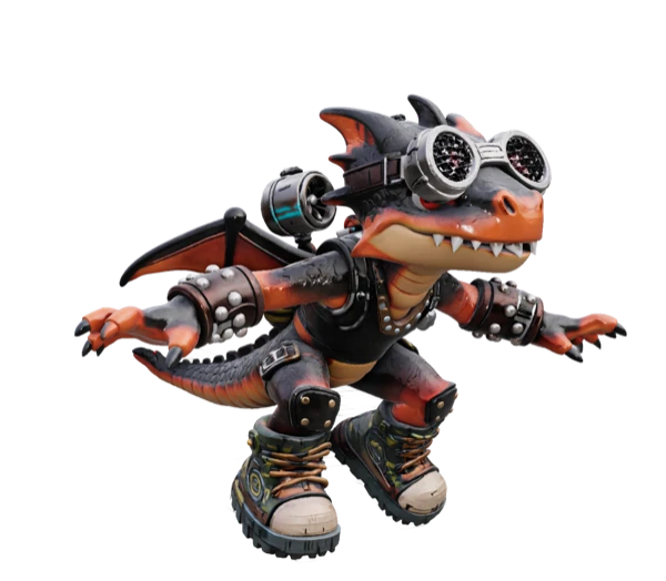 Segmented dinosaur character model