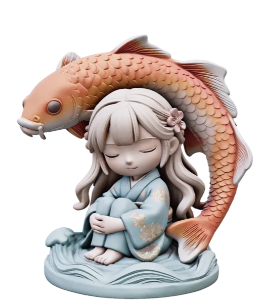 Segmented character figurine model