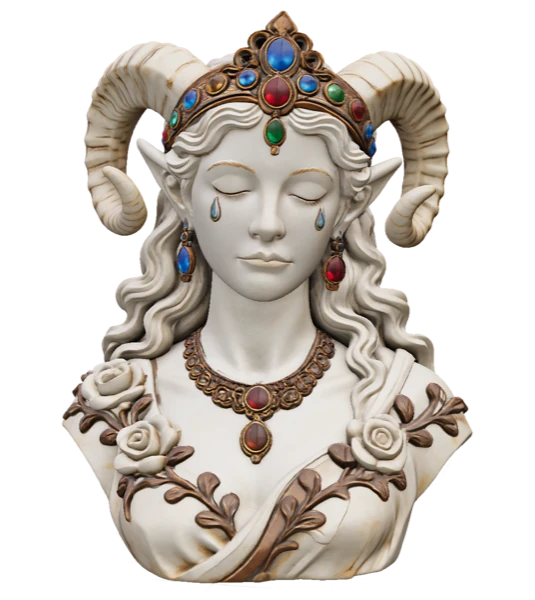 Segmented statue bust model