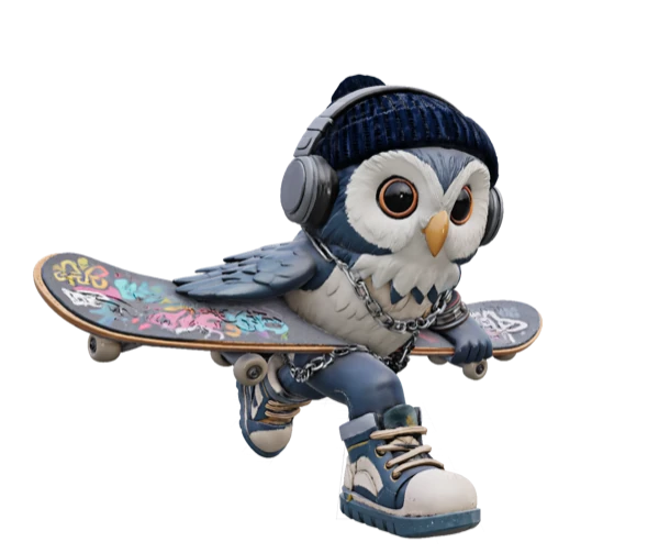 Segmented owl character model
